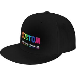 Custom Snapback Hats for Men Personalized Hip Hop Flat Bill Brim Baseball Cap Add Your Own Text Photo Logo