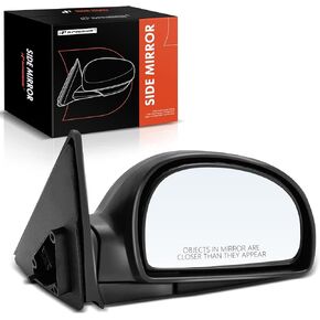 A-Premium Passenger Side Power Door Mirror - Compatible with Hyundai Accent 2002 2003 2004 2005 2006 - Heated Manual Folding Black Outside Rear View Mirror - Replace# 8762025780