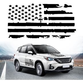American Flag Stickers Car Hood Decal with Scraper,Stylish American Flag Hood Decals for Cars for Door,Window,Bumper,Car Decals Car Accessories Exterior for Car,Truck (Red)