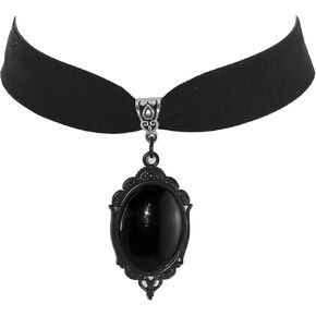 Gothic Cameo Choker Necklace for Women Vintage Blood Red Purple Black Stardust Crystal Necklace Goth Punk Velvet Necklace Halloween Jewelry Costumes Accessories
