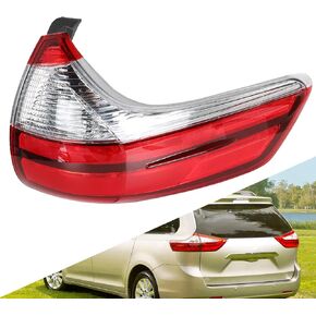 Tail Light Assembly Brake Lamp Outer Rear Right Side Replacement for Sienna Base/L/LE/XLE/Limited 2015-2020
