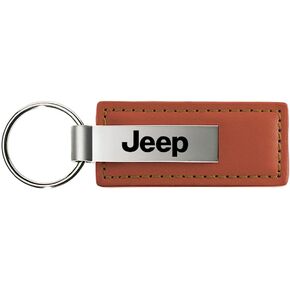 Au-Tomotive Gold, INC. Jeep Brown Leather Key Chain