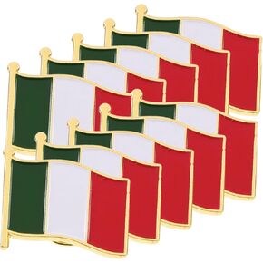 30 Pcs Italian Flag Brooch Iron Stoving Varnish Clothing Decor for Festivals, Parties & Gatherings, Ideal for Apparel Decoration
