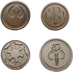 Mandalorian Skull Badge Galactic Empire Rebel Alliance Jedi Order Symbol Badge Pin Accessories (4 pcs)