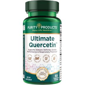 Purity Products Ultimate Quercetin 20x More Absorbable Than Ordinary Quercetin - Quercefit Quercetin Phytosome, Zinc, Vitamin C & More - Supports Immune, Lung Function & More - 60 Veg Capsules