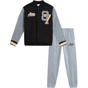 AEROPOSTALE Boys' Jogger Pants Set - 2 Piece Fleece Bomber Jacket and Jogger Pants - Activewear Jogset for Boys (8-12)