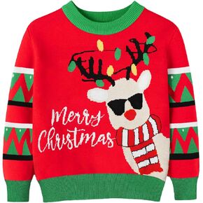 KANGKANG Ugly Christmas Sweater for Kids Boys Girls Christmas Sweater Kint Pullover Christmas Sweatshirt Size 5-12
