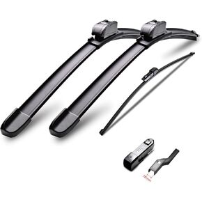 26"+22" Windshield Wiper Blades with 15" Rear Wiper Blade Replacement for Volkswagen Tiguan 2018-2022 All-season Wiper Blades for My Car (Pack of 3)