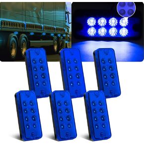 Ourbest LED Truck Marker Lights, 8-LED Rectangle Clearence Side Marker Light Red 12V-24V Waterproof for Car Trailer Van RV Bus Lorry(Red)