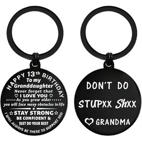 ENGZHI 13th Birthday Decorations for Girls, 13 Year Old Girl Birthday Gift Ideas for Daughter Granddaughter, Metal Keychain