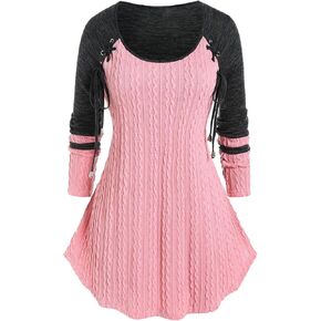 سترة صوفية نسائية من ROSE GAL بمقاس كبير وأكمام راجلان ملونة ورباط in Kuwait