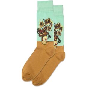 Hotsox Men's Sunflowers Socks 1 Pair, Spearmint, Men's 8.5-12 Shoe
