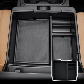 Center Console Organizer Box Compatible with 2024 2025 Toyota Tacoma Armrest Cubby Drawer ABS Storage Box with Silicone Pads for 2024 Toyota Tacoma Accessories (Armrest Storage Box)