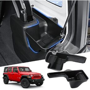 Rear Cargo Side Trunk Storage Box Tray Fit for Jeep Wrangler JL 2018-2023 Trunk Storage Tray Organizers Cargo Organizer Black 2PCS (NOT FIT 4XE)