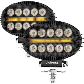 Oval LED Tractor Lights-JIQIRENG 5.5 Inch 3000LM 60W Round LED Flood Light 12v,Flood Beam Work Lights for Truck ATV UTV SUV Motorcycle 4x4 Cart Trailer Boat Agriculture