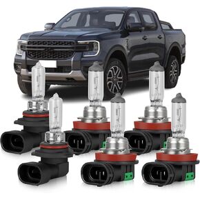 OQSNCV Fit for Ford Ranger (2019 2020 2021 2022 2023) Halogen Headlight Bulbs, 9005 High Beam+ H11 Low Beam +H11 Fog light Headlamp Replacement Bulbs Kit, Pack of 6