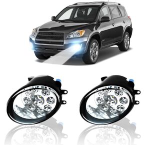 LED Fog Light For 2006-2012 Toyota RAV4 Pair Bumper Fog Light Driving Lamp Bulbs Replacement Fog Light Assemblies,6000k White,Pack of 2
