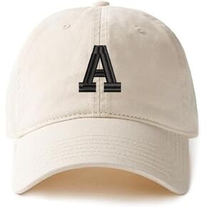 Letter A-Z 26 Alphabet Embroidery Baseball Caps Unisex Cotton Adjustable Stylish Comfortable Hat Women Men