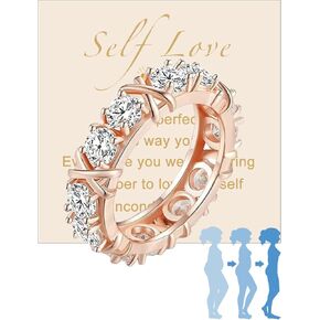Full Moissanite Diamond Ring for Women Shaping Rings Gold/Rose Gold/Silver X Cross Weight Loss Ring Women Wedding Band Ring