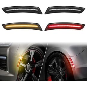 LED Side Marker Lights for Chevy Camaro 2016-2022, Smoked Lens Front Rear Bumper Side Marker Lamps Reflectors Compatible with 2016-2022 Chevrolet Camaro Accessories - 4PCS