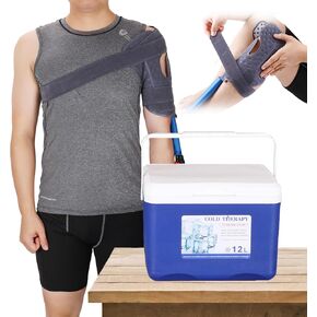 Cold Therapy Machine, Ice Machine for Knee Surgery Recovery, Cryotherapy Machine with Universal Cold Pad and Quiet Pump Ideal for Knee, Shoulder, Hip, Leg