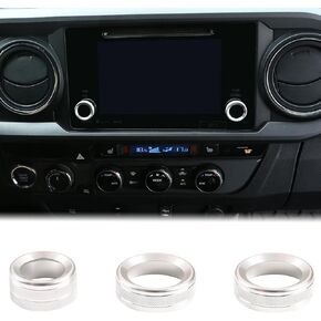 Car Sound Volume Knob & Rearview Mirror Adjustment Knob Trim Cover Fit Toyot@a Tacoma 2016-2019 Center Console Audio Radio Switch & Rearview Mirror Button Knob Circle Decorative Ring Accessories