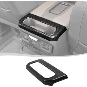Voodonala for Chevy Silverado 2022+ Center Arm Box Rear WaterCup Panel Cover Compatible with Chevrolet Silverado 2022+ & GMC Sierra 2022+(1pc,ABS,Black Wood)
