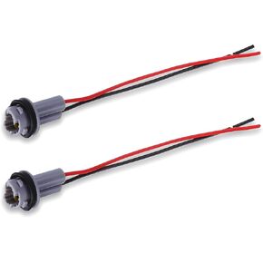 2 PCS Automotive T10 T13 T15 Socket Connector, Turn Signal Light Brake Light Waterproof Modification Socket, Standard T10 Interface Pigtail Adapter, Universal for Cars Bulb Assembly (Gray)