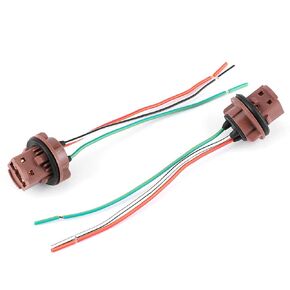Car Socket Harness 2pcs Plastic Copper Car Brake Lights Running Lamp Harness Socket Plug for 7440 7441 7443 7444 T20 992A Bulb Car Wiring Socket Plug