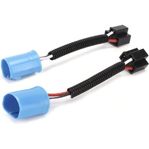 9007 to h4 Adapter, 2 pcs 12V 24V 9007 Male to H4 9003 Female Wire Harness Connector Adapte Headlight Wiring Harness for Hummer H2 Headlight