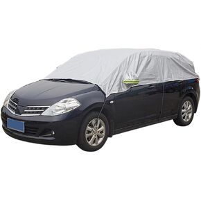 Half Car Cover Car Windshield Sunshade Cover UV Protection Shield Car Top Cover Mirror Cover Breathable Waterproof Solar Protection for All Season Universal Fit