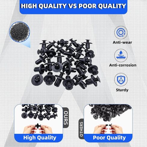 20pcs Fender Liner Door Trim Panel Bumper Shield Retainer Fastener Rivet Push Type Clips for Elantra Genesis Sonata Santa Mazda 3 Mazda 6 Ford MB-455-56143 & W705845-S300 in Saudi Arabia