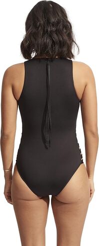 Seafolly Women's High Neck One Piece Swimsuit with Multi Strap Sides in Saudi Arabia