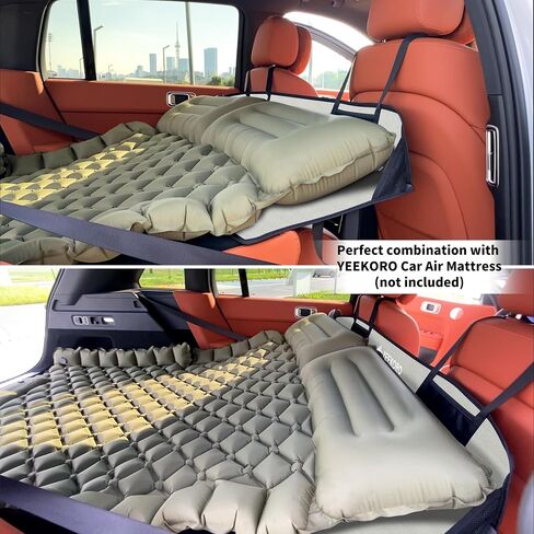 Car Rear Seat Mattress Extension Plate, Foldable Car Back Seat Extender，Portable Mattress for Sleeping, Increase Travel Trunk Space and Car Bed Camping Space for Car, SUV, Model Y/3 in Kuwait