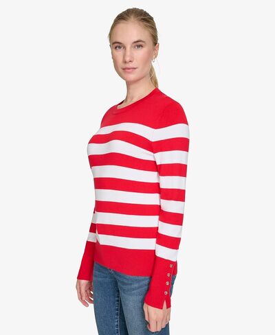 Nautica Women's Stripe Long Sleeve Crewneck Sweater in Saudi Arabia