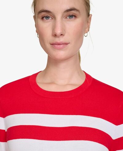 Nautica Women's Stripe Long Sleeve Crewneck Sweater in Saudi Arabia