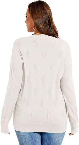 MONNURO Plus Size Women's Fall Sweater Long Sleeve Crewneck Pullover Sweater Tops Cozy Knit Outfit in Kuwait