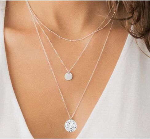 YANCHUN Layered Necklace for Women Stackable Necklaces Set Dainty Chain Necklace Layering Stack Charm Necklace Trendy Jewelry Christmas Gifts Stuffs Stocking Stuffers for Women in Kuwait