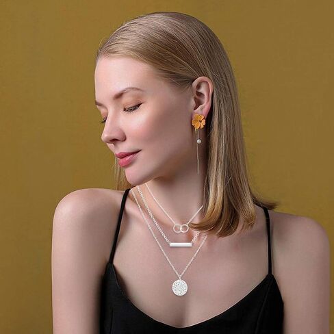 YANCHUN Layered Necklace for Women Stackable Necklaces Set Dainty Chain Necklace Layering Stack Charm Necklace Trendy Jewelry Christmas Gifts Stuffs Stocking Stuffers for Women in Kuwait