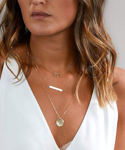 YANCHUN Layered Necklace for Women Stackable Necklaces Set Dainty Chain Necklace Layering Stack Charm Necklace Trendy Jewelry Christmas Gifts Stuffs Stocking Stuffers for Women in Kuwait
