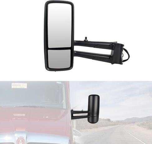 Door Mirror with Arm Replacement for 2013-2021 Kenworth T680 T880 W990, Semi Trucks Kenworth Accessories Electric with Heater,Chrome,Passenger/Right Side in Saudi Arabia