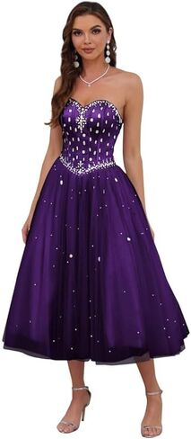 Likepage فساتين حفلة موسيقية على شكل قلب للسيدات بطول الشاي، فساتين Quinceanera in Kuwait