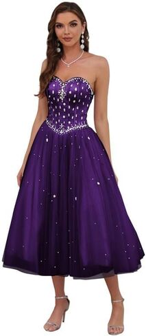 Likepage فساتين حفلة موسيقية على شكل قلب للسيدات بطول الشاي، فساتين Quinceanera in Kuwait