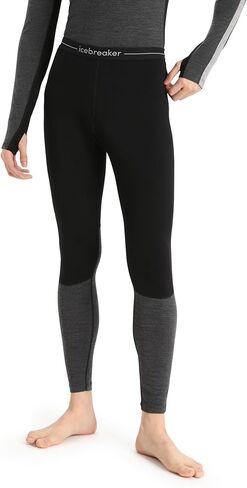 بنطال ضيق Icebreaker 200 Zoneknit باللون الأسود/Jet Heather LG in Kuwait