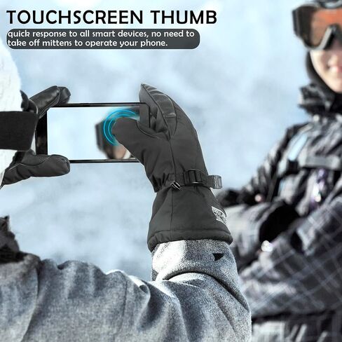 قفازات EXski المقاومة للماء للشتاء بثلاثة أصابع قفازات ثلج دافئة معزولة للطقس البارد على الجليد على الجليد in Kuwait