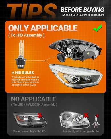 SEALIGHT D4S HID Bulbs,66440 42402 42402WX (‎42402C1) for HID Assembly 6000K Cool White with 1:1 Mini Size, Plug and Play, Pack of 2 in Saudi Arabia