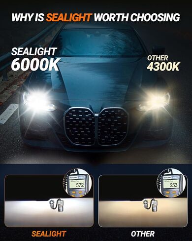 مصابيح SEALIGHT D4S HID، 66440 42402 42402WX (‎42402C1) لتجميع HID 6000K أبيض بارد مع حجم صغير 1:1، التوصيل والتشغيل، حزمة من 2 in Kuwait