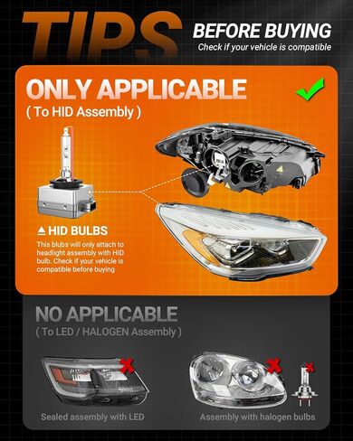 مصابيح SEALIGHT D4S HID، 66440 42402 42402WX (‎42402C1) لتجميع HID 6000K أبيض بارد مع حجم صغير 1:1، التوصيل والتشغيل، حزمة من 2 in Kuwait