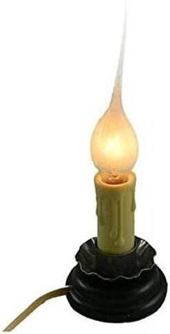 Creative Hobbies 5 Inch Electric Rustic Country Candle Lamp with On/Off Switch, 5 Foot Ivory Cord, Metal Base and 5W Clear Bulb Included (2) in Kuwait