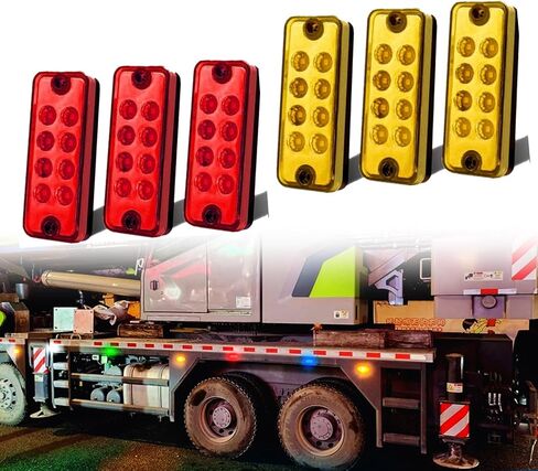 Ourbest LED Truck Marker Lights, 8-LED Rectangle Clearence Side Marker Light Red 12V-24V Waterproof for Car Trailer Van RV Bus Lorry(Red) in Kuwait